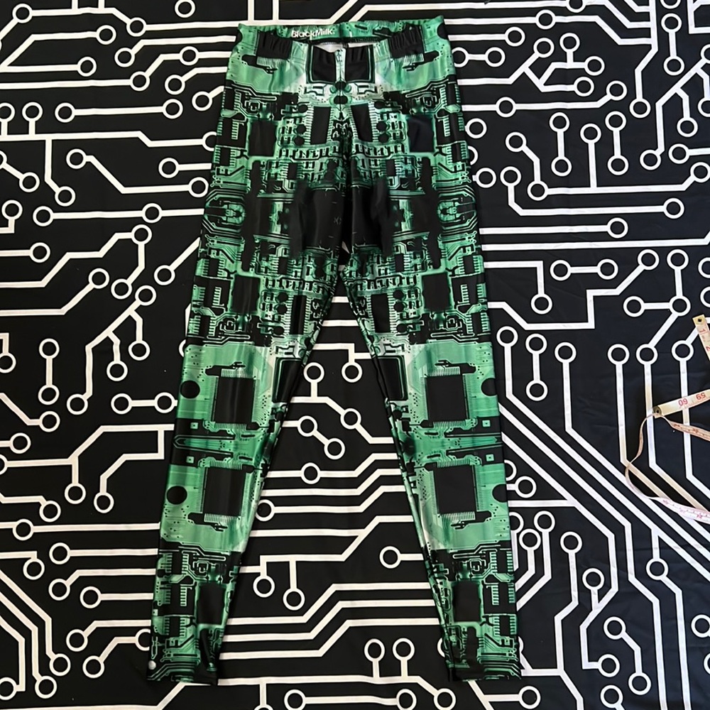 Black Milk circuit board leggings cybergoth cyberpunk Y2K rave